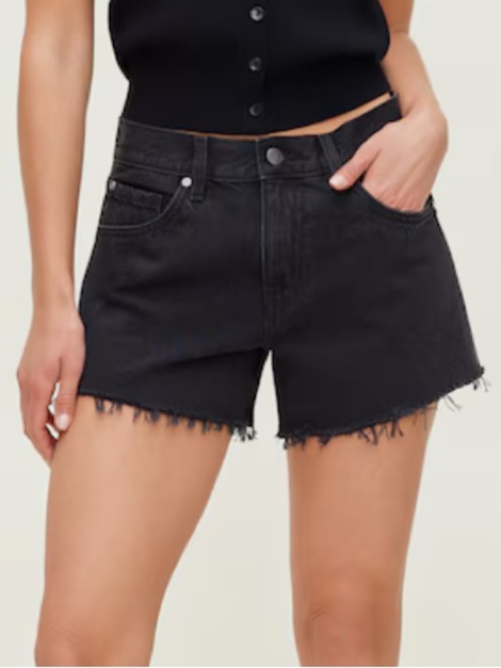 NWT Dynamite James Mid Rise Relaxed Cutoff Denim Short